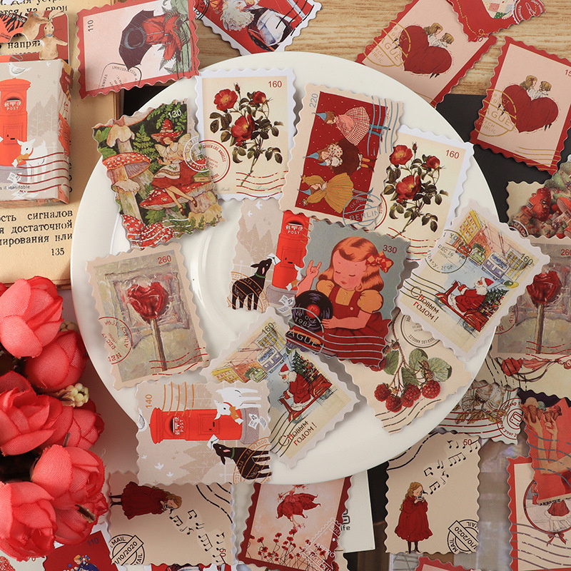 Italian bird boxed stickers far away have your series of retro art hand account DIY material decoration stickers 4 options