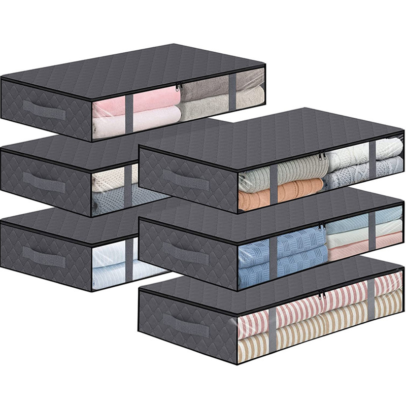 特大透明ベッド底収納ボックス引き出しオーガナイザー家庭用生地折りたたみキルト収納袋|undefined