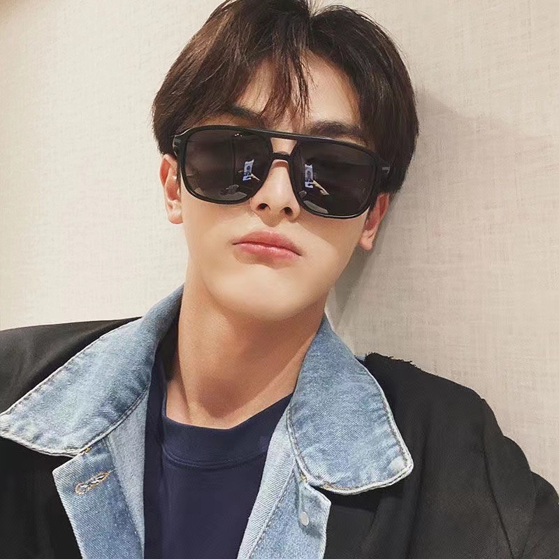 Retro Sunglasses TV Series Same Style Double Beam Sunglasses Korean Style Retro Large Frame Aviator Glasses Chaohai Film