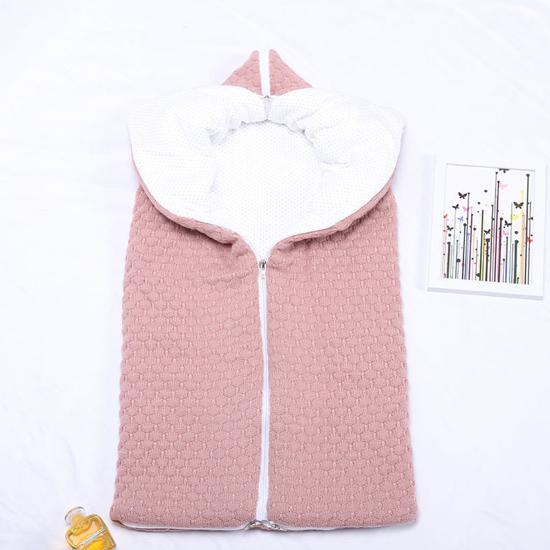 Baby Sleeping Bag Autumn and Winter Blanket Warm Zipper for Newborn Baby Knitted Sleeping Bag Baby Thickened Kick-proof Quilt