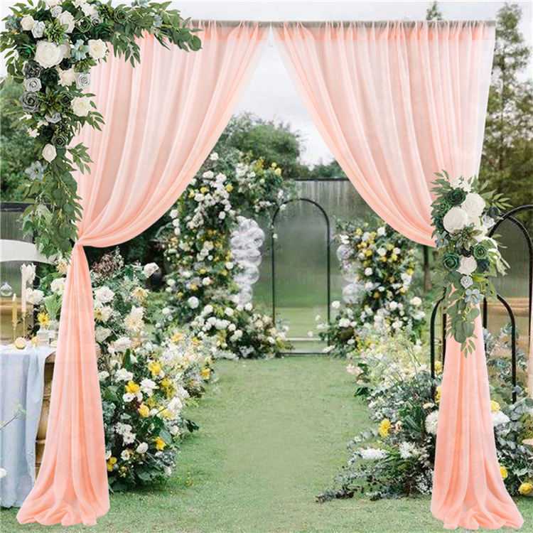 背景布クロスボーダー結婚式道具ガーゼ結婚式舞台装飾誕生日パーティーカーテン撮影カーテン|undefined