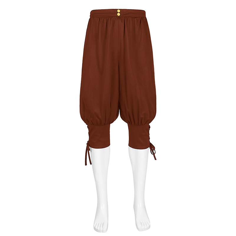 European and American retro Renaissance lantern pants medieval lace-up tights over the knee elastic waist shorts