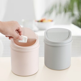 Desktop Plastic Crowned Trash Can Household Mini Trash Can Creative European Style Living Room Table Trash with Lid