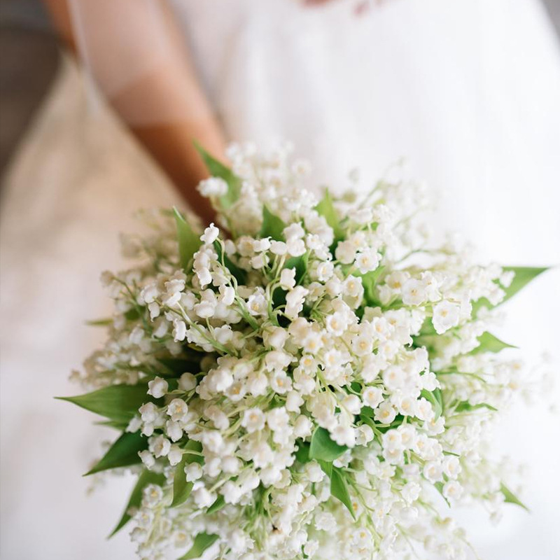 Simulation holding lily-of-the-valley European-style ins style small fresh wedding new products holding bouquet of soft glue plastic lily-of-the-valley fake flowers