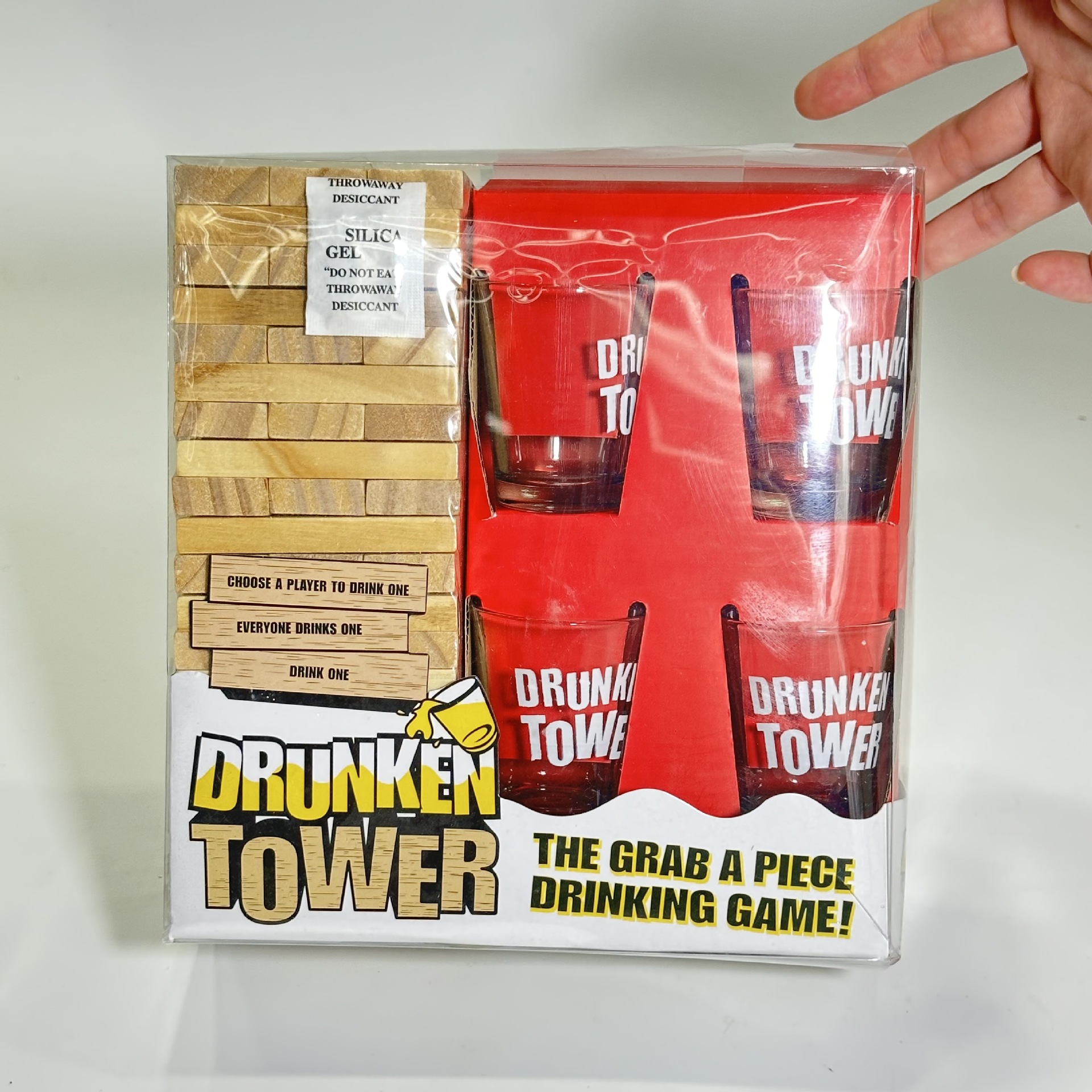 Wholesale wooden drinking building blocks educational toys wine set wine glass game one-piece delivery