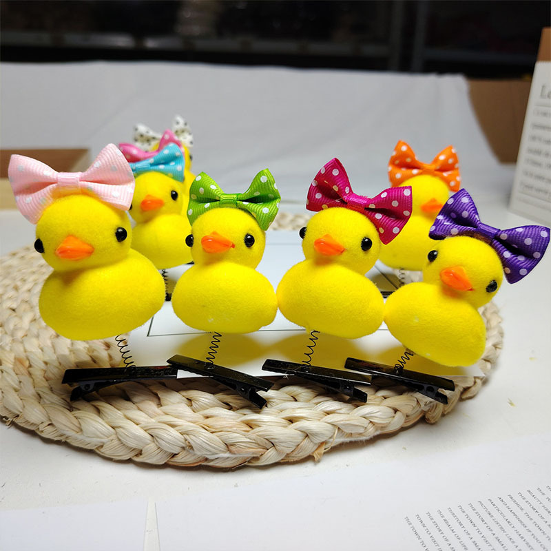 New Internet Celebrant Selling Cute Yellow Duck Hairpin Duck Headwear Children's Three-dimensional Spring Headwear Toy Stall Gift Love_voghion.com