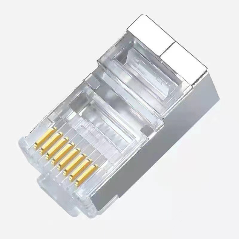 Super six shielded crystal head RJ45 network cable jumper connector six crystal head shielded crystal head
