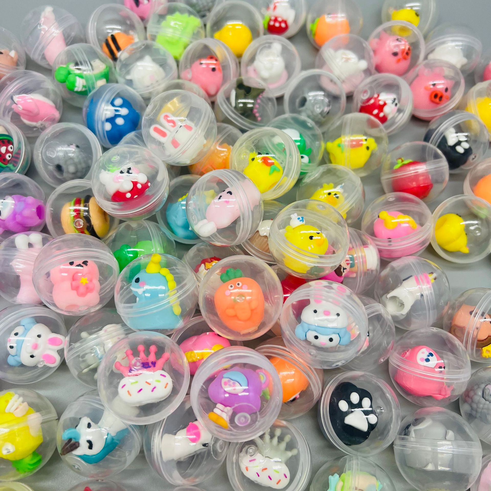 32mm Transparent Figurine Gashapon Toy One Yuan Coin Game Gashapon Machine Street Stall Elastic Ball Ball