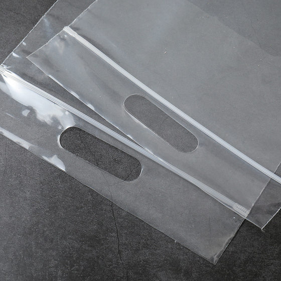 Transparent Portable Self-sealing Bag in stock Frosted Bag Plastic Cartilage Packaging Bag Clothing Scarf PE Chain Patch Strand Bag
