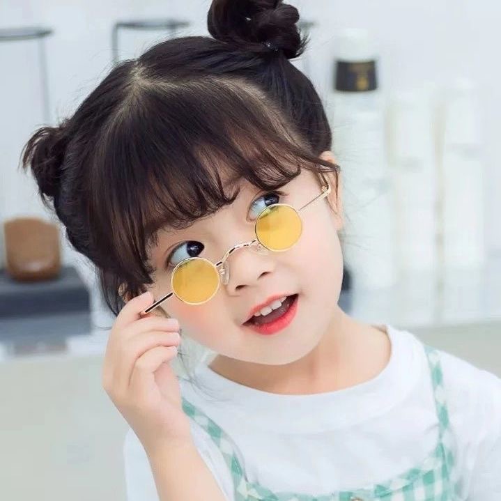 Children's Sunglasses Fashion Girl's Retro Small Round Frame Prince's Mirror Performance Style Sunglasses Men's Handsome Baby's Glasses