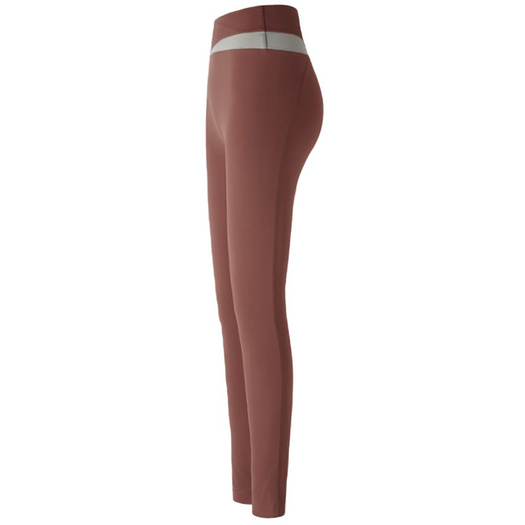 Cross-border yoga color matching high waist hip lifting tight yoga pants quick-drying peach nude fitness pants for women new