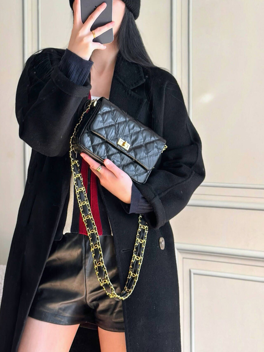 Niche high-grade rhombus chain crossbody small square bag female 2024 New Chanel style leather small bag shoulder bag
