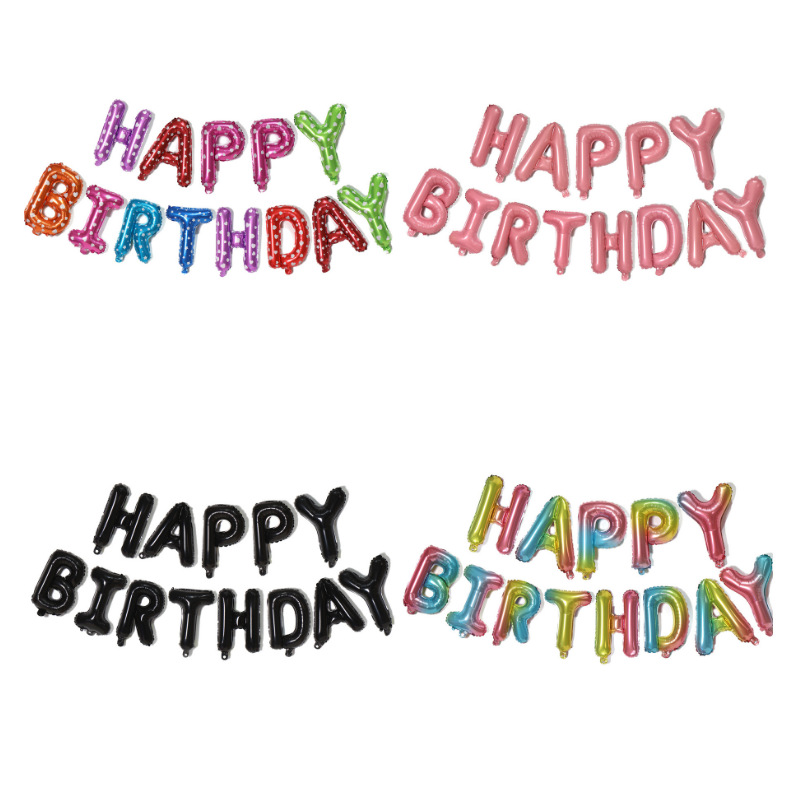 16-inch American version birthday letter balloon hundred days set aluminum film balloon wedding decoration layout aluminum foil balloon wholesale