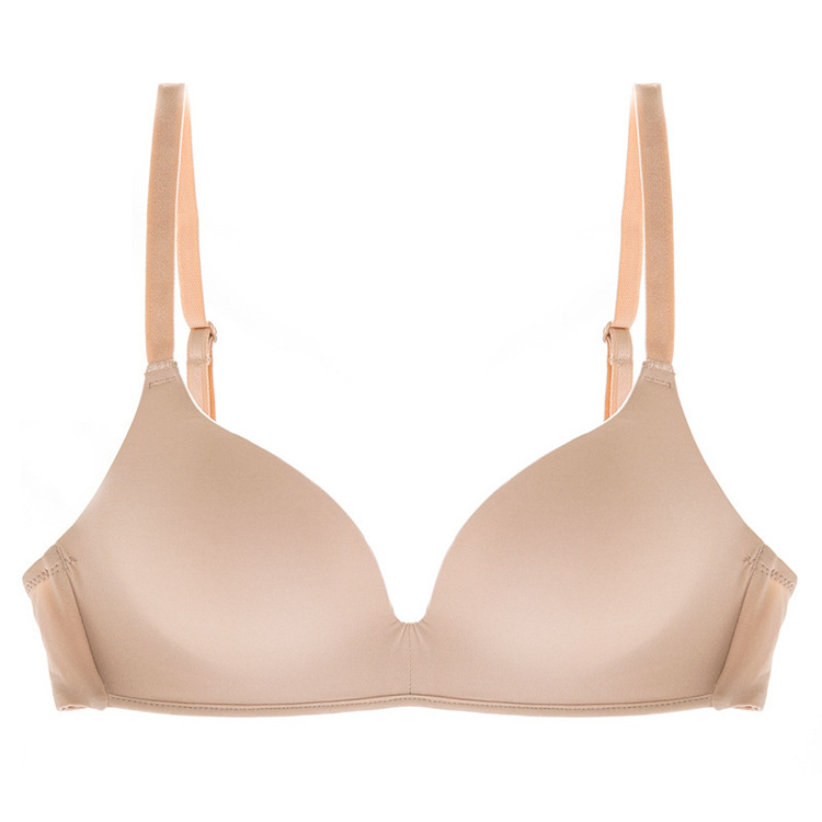 Japanese-style Light and Thin Clothes Traceless Underwear Women's Non-steel Rings Big Chest Showable Thin Triangle Cup Glazy Bra for Primary School Students