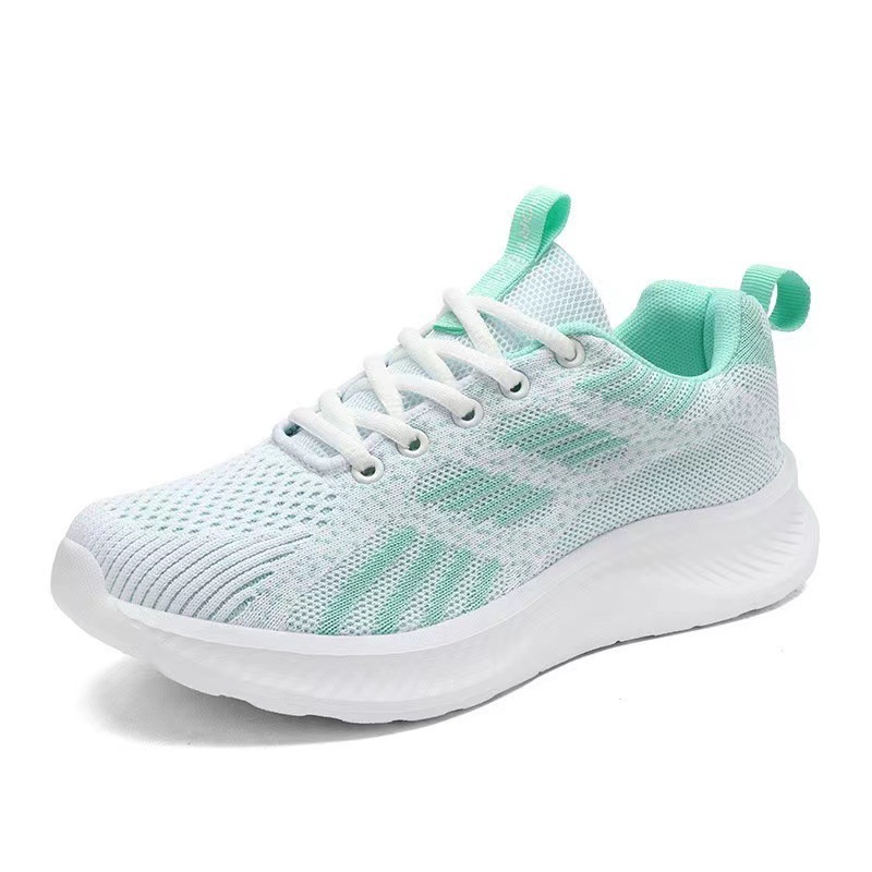 2023 Women's shoes Spring and Autumn new soft bottom flying woven sports casual shoes lightweight soft bottom women's running shoes