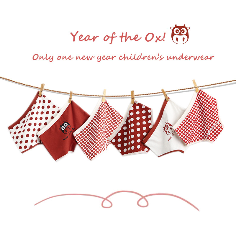 Korean Style Children's Underwear Women's Three and Four Corner Cotton Cartoon Medium and Big Children's Cotton Girls' Shorts Boxer Baby Little Girl