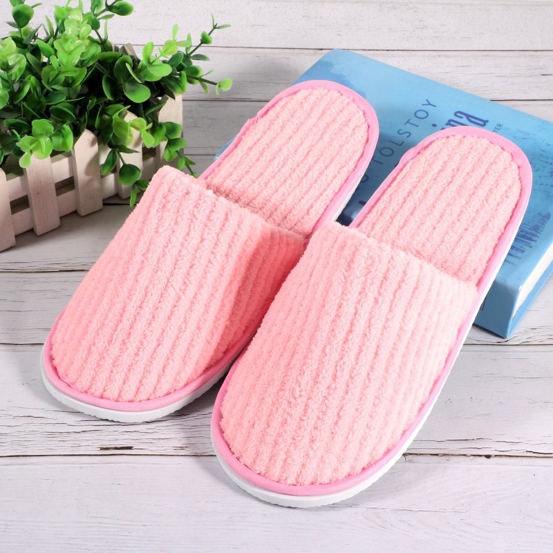 Factory supply disposable coral fleece slippers hotel homestay home hospitality EVA thick bottom 10 pairs of postage
