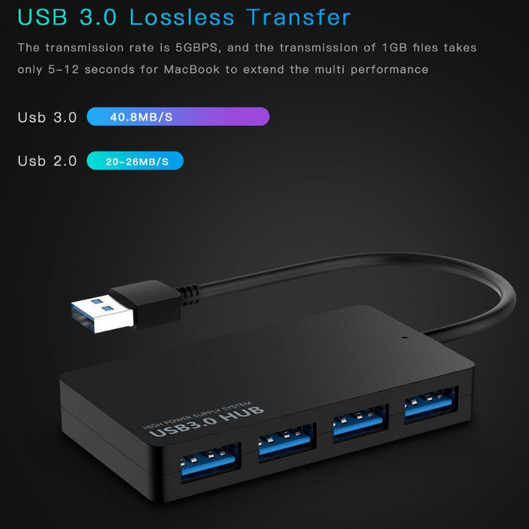 Ultra-thin 4-port USB3.0HUB hub splitter typecusbhub one-to-four USB extender docking station