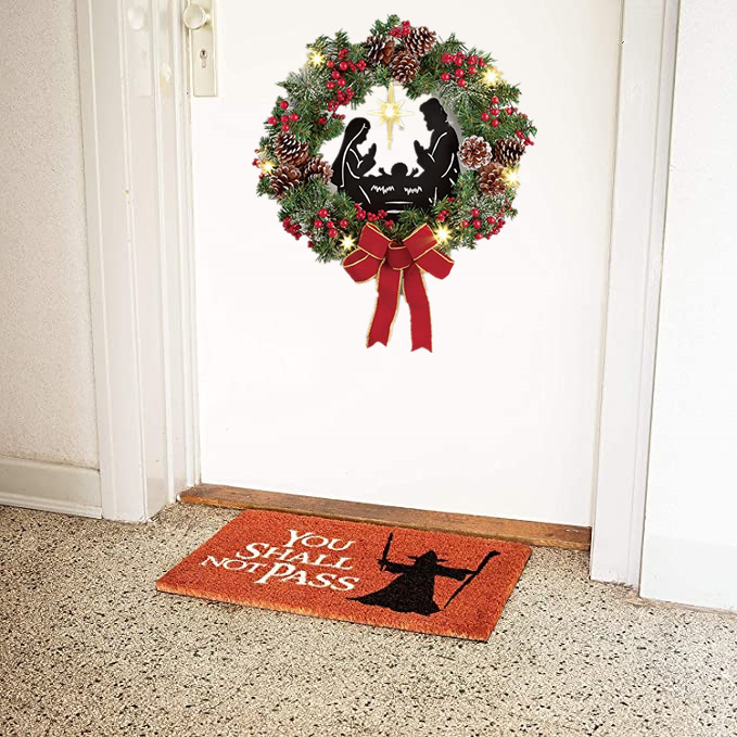 Guirlanda de Natal Christmas decorations cross-border Garland door hanging home background Christmas tree accessories_voghion.com