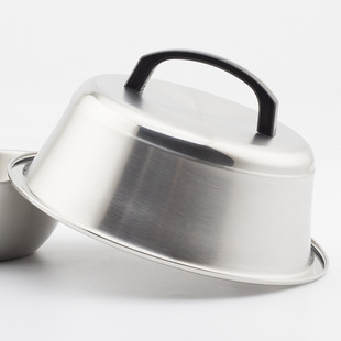 22cm Stainless Steel BBQ Cover Amazon 24cm Steak Cover Foreign Trade Round Pot Cover Thickened Teppanyaki Cover