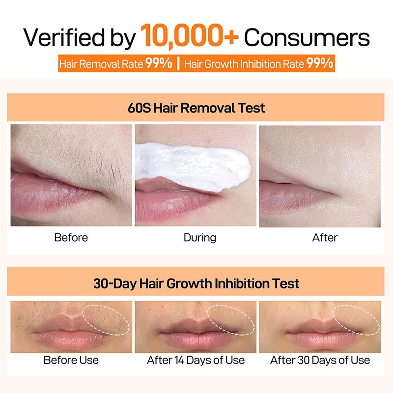JoyPretty lip hair removal cream men's and women's lip hair removal facial gentle beard armpit private hair removal cream
