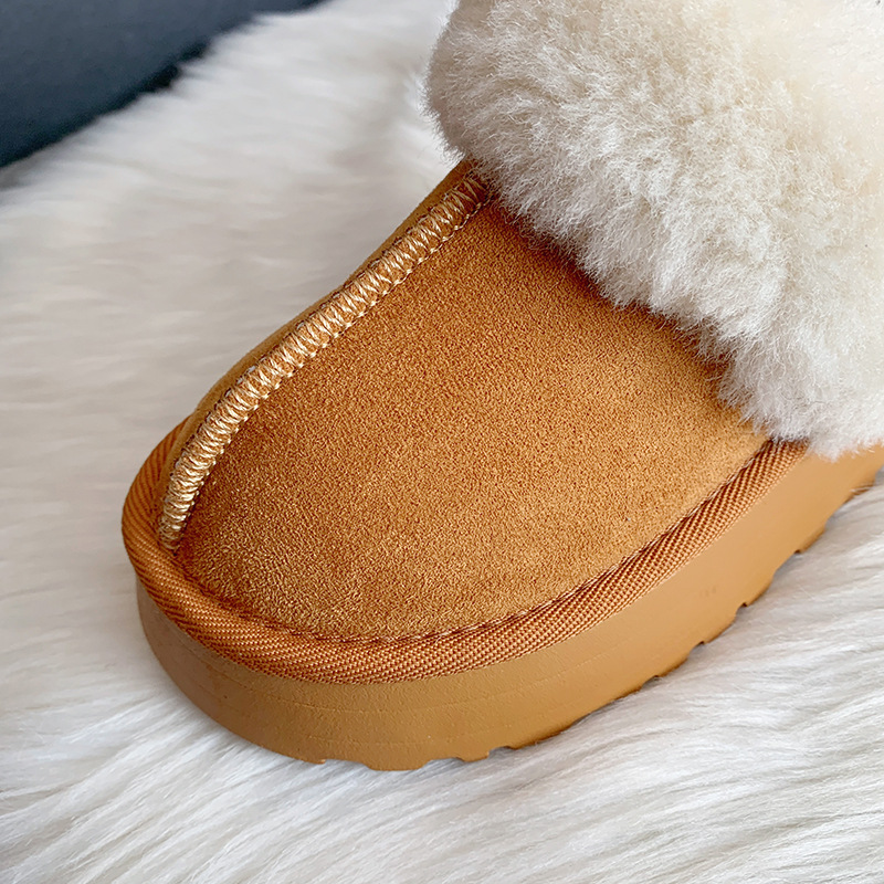 Baotou Mao Mao slippers women's outer wear 2022 new fur one thick-soled household shoes non-slip flat cotton-padded shoes_voghion.com