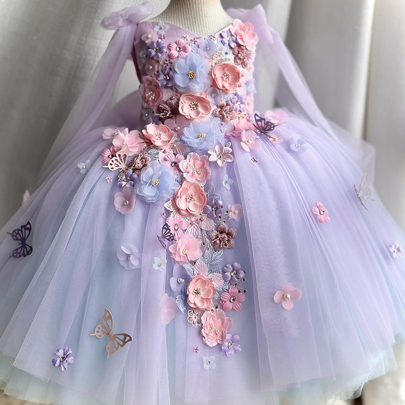 六一兒童節周歲禮服刺繡2025新款女童花仙子中小童蓬蓬紗公主裙子