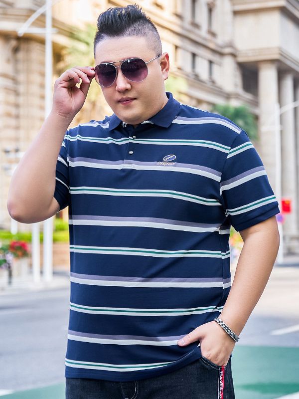 2023 Spring/Summer POLO Lapel T-shirt Men's Spring/Summer Thin Plus Size Large Size Printed Embroidered Short Sleeve T-shirt for Youth