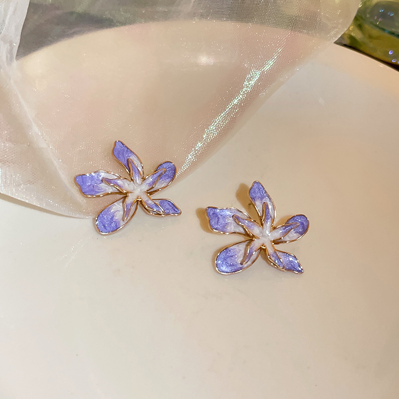 37# silver needle-flower-purple
