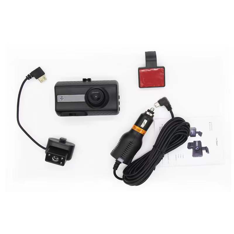 Sürüş kaydedici HD gece görüşlü ön ve arka araç çift kayıt sınır ötesi araç DASHCAM kaydedici DVRCAMERA_voghion.com