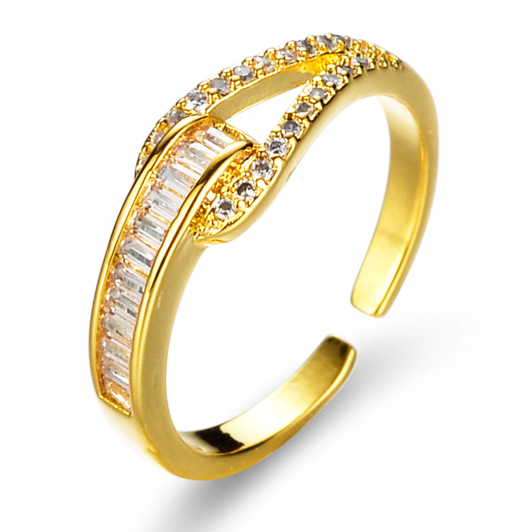 Korean Fashion Personalized ins Trendy Ring Women's Niche Design Light Luxury Cold Style Open Zircon Ring High-grade Sense