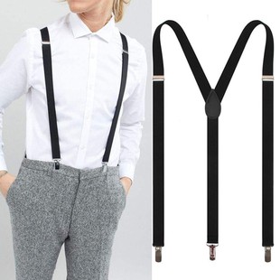 Sejian 2.5cm ordinary three-clip elastic webbing suspenders straps for men and women adult suspenders wholesale