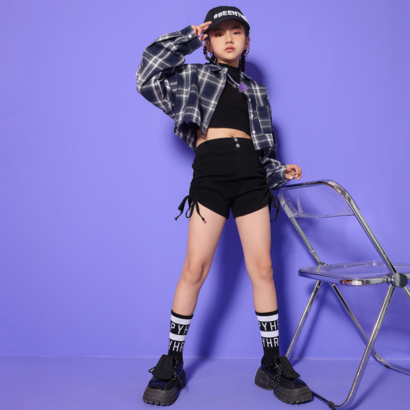 女童爵士舞服裝帥氣西裝街舞演出服套裝少兒嘻哈hiphop走秀舞台潮