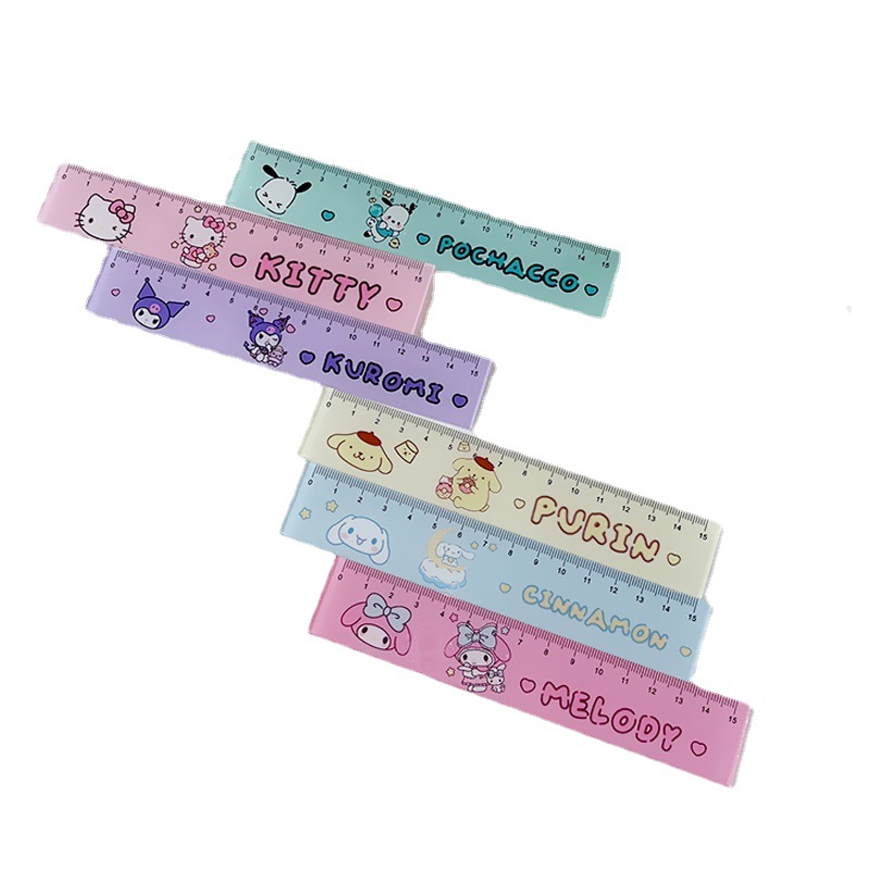 Merlot Patcha Dog Ruler Student Scale Office Culture and Education New Style Cute Style Cartoon Drawing Plastic Ruler