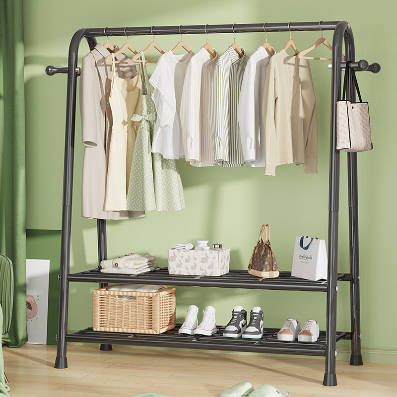 Drying Rack Household Floor Bedroom Clothes Storage Rack Simple Coat Rack Floor-mounted Single-pole Clothes Hanging Rack