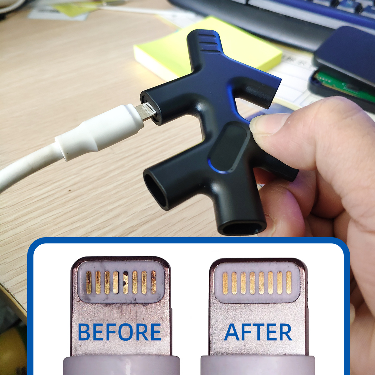 Cross-border new 6-in-1 mobile phone cleaning tool mobile phone headset charging port mobile phone cleaning suit