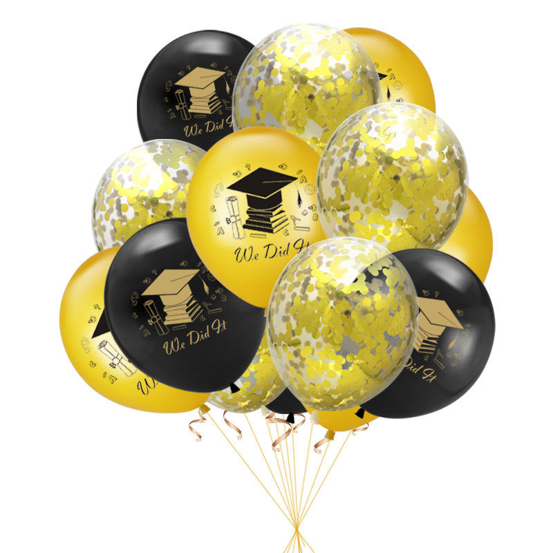 Cross-border graduation season latex balloon we did it congratulate graduation party decoration supplies
