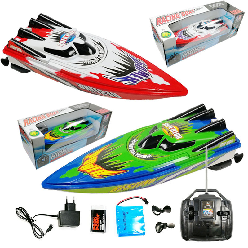 Wireless remote control water swimming boat children's double propeller water boat toy