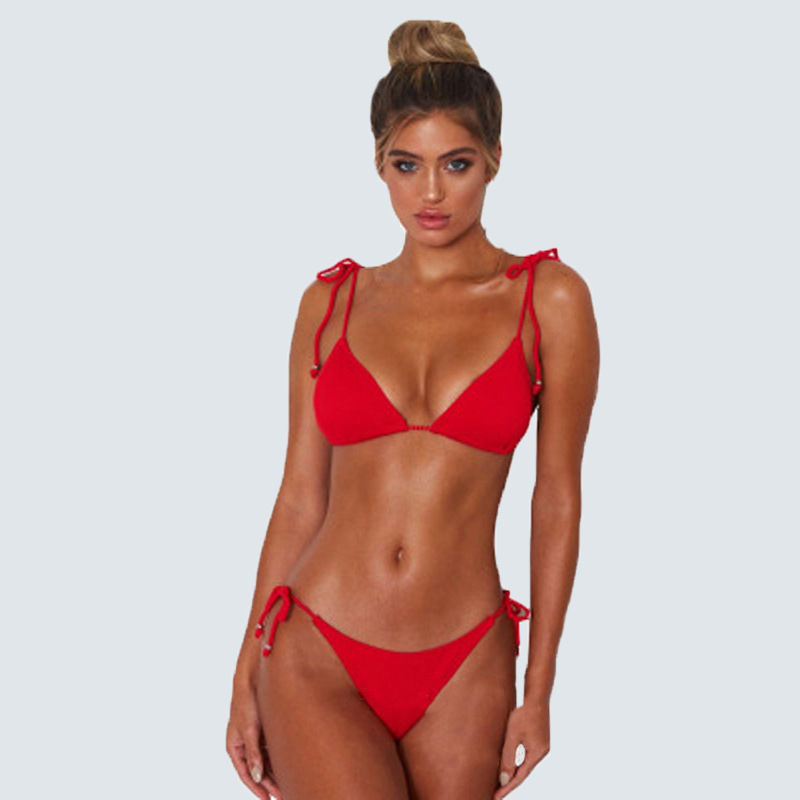 European and American Sexy 2023 Split Swimsuit Women Gather Slim bikini Two-Piece bikini Foreign Trade Amazon