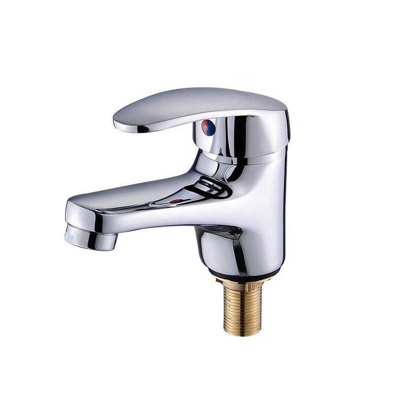 Copper electroplating washbasin hot and cold faucet copper electroplating single cold washbasin faucet bathroom counter Basin hot and cold faucet