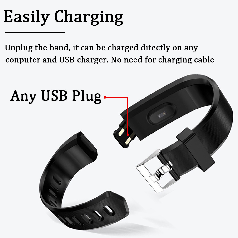 115plus color screen sports bracelet heart rate blood pressure sleep reminder waterproof smart watch gift can be sent on behalf