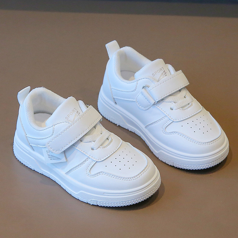Children's white shoes 2024 Spring and Autumn new boys and girls sneaker breathable casual board shoes soft bottom baby shoes single