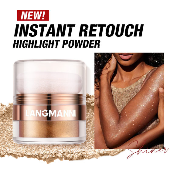 LANGMANNI cross-border new products high gloss powder pat powder cross-border for face body blush repair powder