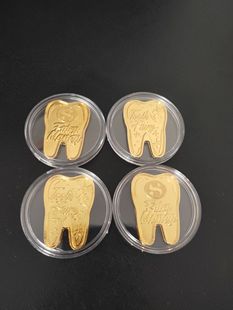 Milk Tooth Coin Special Shape Tooth Exchange Encourage Gift Tooth Fairy Commemorative Coin Tooth Exchange Collection Commemorative Foreign Trade Commemorative Medallion