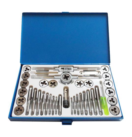 40 pieces manual thread tapping tap die suit wrench twisted alloy steel hinge machine hand round die set