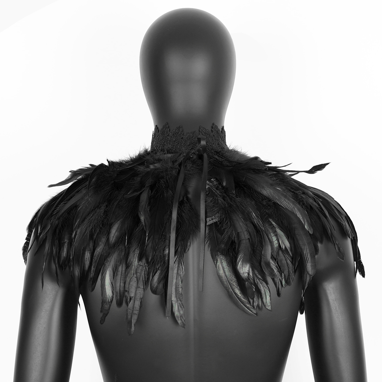 Gothic feather lace shawl cape cross-border festival party dance performance decoration factory direct sales Europe and the United States