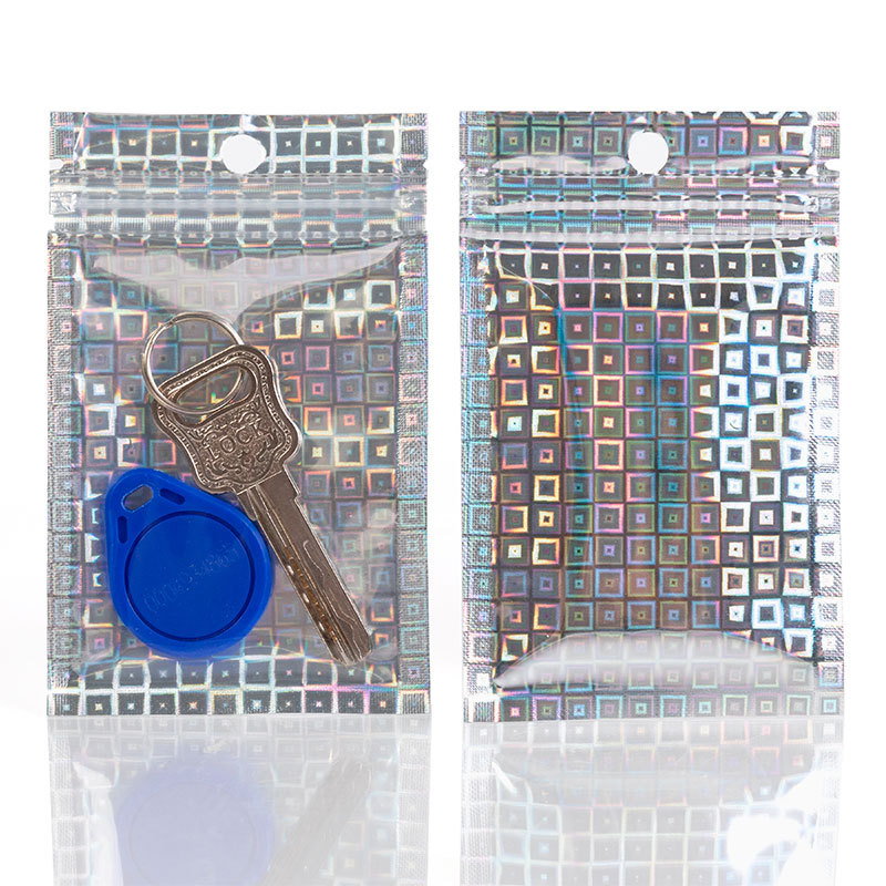 Laser ziplock bag nail eyelash jewelry packaging bag flash Yin and Yang bone bag bar aluminum foil sealed bag wholesale