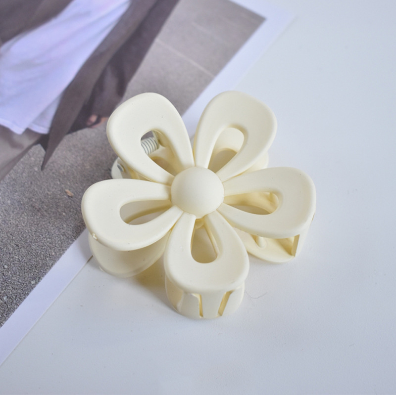 Cross-border  new plastic large flower scratch clip seamless spray paint frosted hair claw clip shark clip wholesale_voghion.com