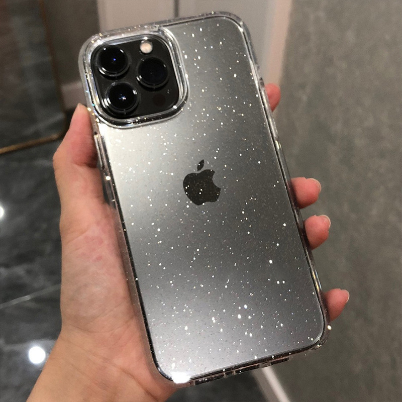 透明ファイングリッター iPhone 15 ケースフルカバレッジソフト保護シェル iPhone 14 Pro Max 13 12|undefined