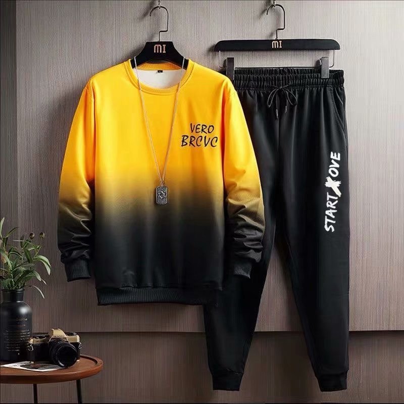 Sports Suit Men's Spring and Autumn Casual Sweatshirt Men's Suit Matching Handsome Fashionable Brand Loose Men's Clothes